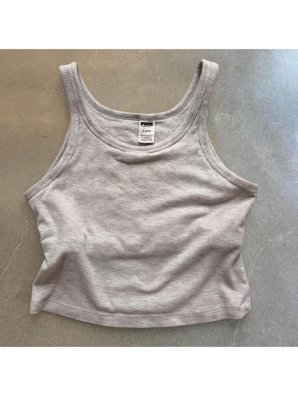 PINK Victoria’s Secret Ribbed Tank Top with Built-In Bra | Medium